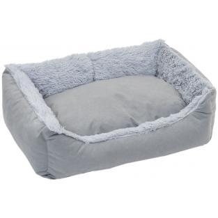 Лежак прямоугольный мягкий "Центавр" с подушкой 55*43*h16см, серый