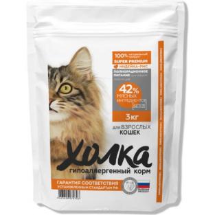 Сухой корм для взрослых кошек, индейка с рисом (42% мяса)