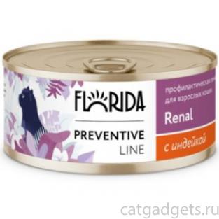 Preventive Line консервы Renal для кошек "Поддержание здоровья почек" с индейкой