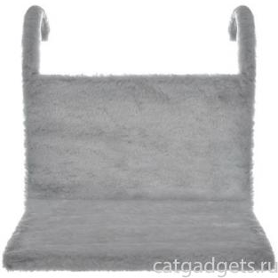 Гамак-лежак на батарею для кошек из искусственного меха, серый