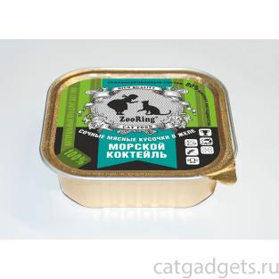 Консервы для кошек кусочки в желе Морской коктейль, 100г