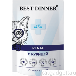 Паучи для кошек Renal кусочки в соусе с Курицей, 85г