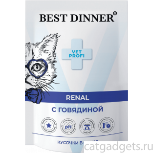 Паучи для кошек Renal кусочки в соусе с Говядиной, 85г