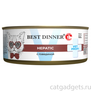 Влажный корм для кошек с говядиной для поддержания функции печени Hepatic, 100г