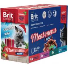 Набор 14штх85г Premium Мясное меню в соусе для взрослых кошек