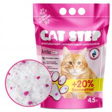 АКЦИЯ (+20% бесплатно) Наполнитель впитывающий силикагелевый CAT STEP Arctic Pink, 4,5л, 1,97кг