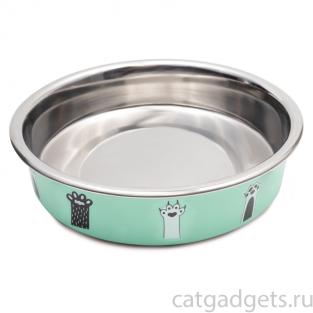 Миска металлическая на резинке "Цап-царап", 13,5см, 0,45л