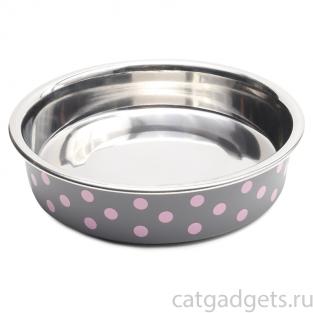 Миска металлическая на резинке "Горошек", 12см, 0,25л