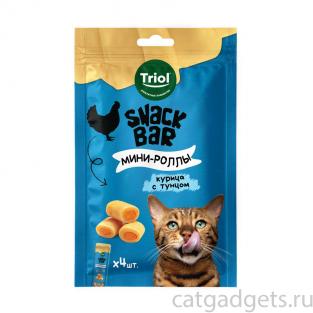 Лакомство для кошек "Мини-роллы с начинкой из курицы с тунцом", серия SNACK BAR, 40г