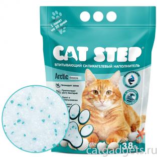 Наполнитель впитывающий силикагелевый CAT STEP Arctic Breeze, 3,8л, 1,67кг