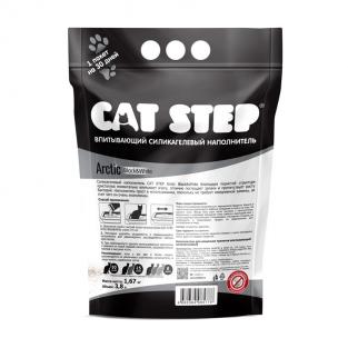 Наполнитель впитывающий силикагелевый CAT STEP Arctic Black&White, 3,8л, 1,67кг