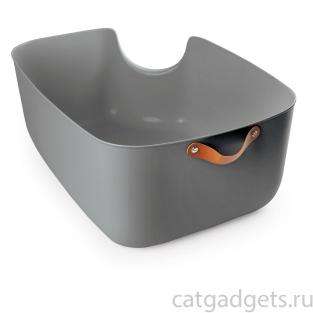 Туалет для кошек прямоугольный "Сканди", серый, 55*39*22,5см, серия HYGIENE