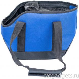 Сумка-переноска ЭЛАЙ №1 с карманом 16*30*h20см (рогожка, полифом) синяя