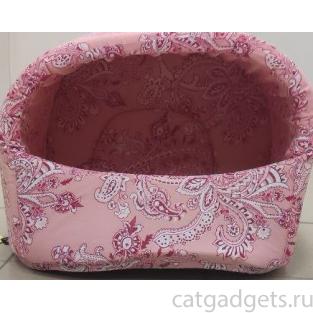 Домик Ракушка для животных, бязь, розовый с рисунком