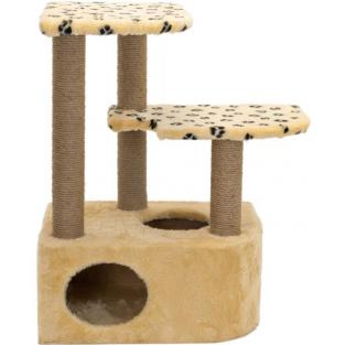 Домик-когтеточка для крупных кошек "Атос" угловой бежевый, джут, 86*62*97см