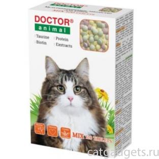 Мультивитаминное лакомство Doctor Animal Mix, для кошек, 120 таблеток