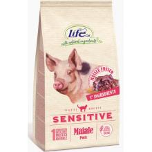 Корм для кошек со свежей постной свиной вырезкой, профилактика ЖКТ Lifecat Adult Sensitive Pork