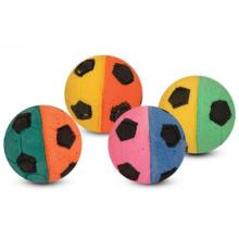 Игрушка для кошек "Мяч футбольный" разноцветный, d4см, 4шт.