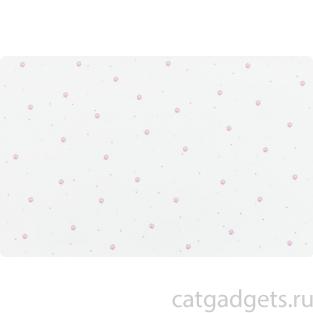 Коврик под миску с рисунком "Лапки", 44*28см, белый (24546)