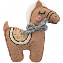 Игрушка для кошек "Лошадь", ткань, с кошачьей мятой, 10см (45534)