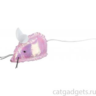 Блестящая мышка, ткань, с кошачьей мятой, 7 см (45609)