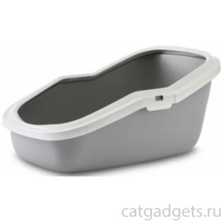 Туалет д/кошек  с насадкой ASEO серый  56*39*27.5см