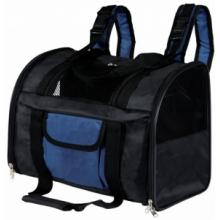 Сумка-рюкзак для кошек и собак до 8 кг, нейлон, черно/синий (2882)