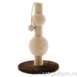 Игровая когтеточка-столбик с мячиком 30*30*48 см (TIRAGRAFFI BOLLE)