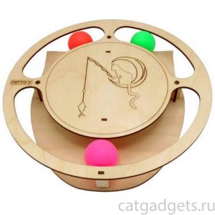 Игрушка для кошек развивающая Круг с шарикамии, 32*3,6 см