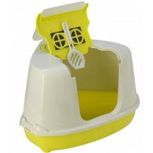 Туалет-домик угловой Flip с угольным фильтром, 55х45х38см, лимонно-желтый