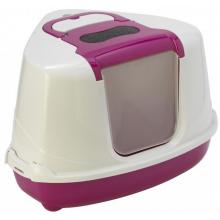 Туалет-домик угловой Flip с угольным фильтром, 55х45х38см, ярко-розовый