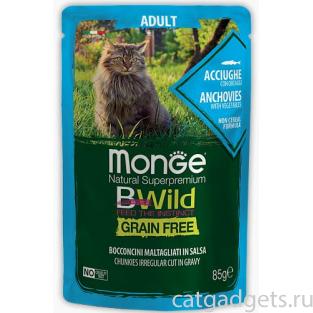 Cat BWild GRAIN FREE паучи из анчоусов с овощами для взрослых кошек
