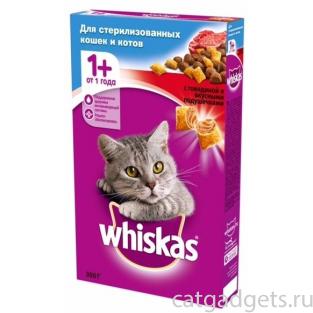 Сухой корм для кастрированных кошек с говядиной, профилактика МКБ