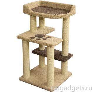 Когтеточка комплекс ковролиновый для кошек "Чипа" 60*60*110 см, сизаль