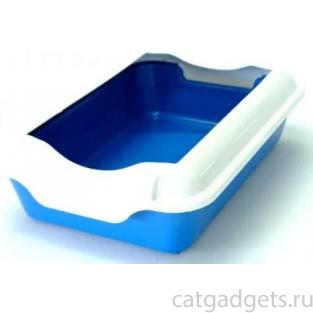 Туалет для кошек с бортиком 37*27*11,5см, синий