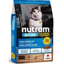 Сухой корм для взрослых и пожилых кошек S5 Nutram Sound Balanced Wellness Adult Cat Food