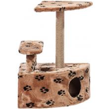 Домик для кошек меховой «Угловой со ступенькой» 57*42*80 см, джут