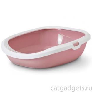 Туалет для кошек Gizmo Large c бортом, розовый Earth Collection 52*39.5*15 см