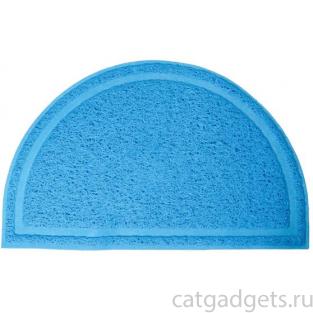 Коврик для кошачьего туалета полукруглый, голубой, 40*25см