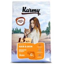 Сухой корм для кошек, поддерживающий здоровье кожи и шерсти с лососем 73318 