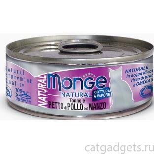 Cat Natural консервы для кошек тунец с курицей и говядиной