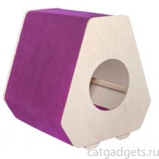 Домик-когтеточка "Отис", фиолетовый, 45,5*45,5*50см, ковролин