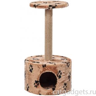 Домик для кошек меховой «Круглый» 42*80 см, джут