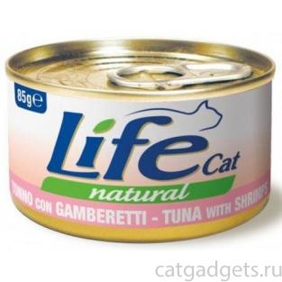 Консервы для кошек тунец с креветками в бульоне