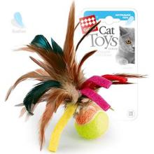 Игрушки для кошек Теннисный мячик с перьями, 14см (75068)