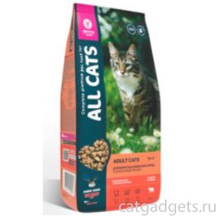 Корм сухой "ALL CATS" для взрослых кошек с говядиной и овощами