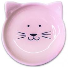 Блюдце керамическое "мордочка кошки", розовое 80 мл