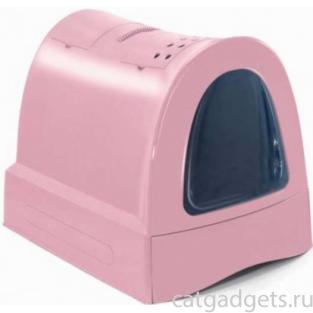 Туалет для кошек закрытый ZUMA, пепельно-розовый, 40*56*42,5 см