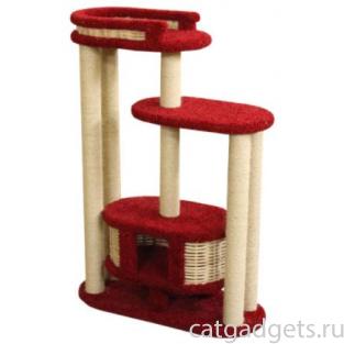 Домик когтеточка для кошек ковролиновый «Чаруша» высокий 100*42*145 см, сизаль