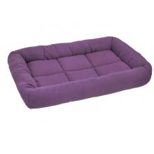 Лежанка прямоугольная с валиком "Батут" - бархат, фиолетовый